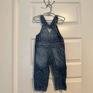Oshkosh B'Gosh Heart Overalls Distressed Denim Heart Print Baby 18 Months